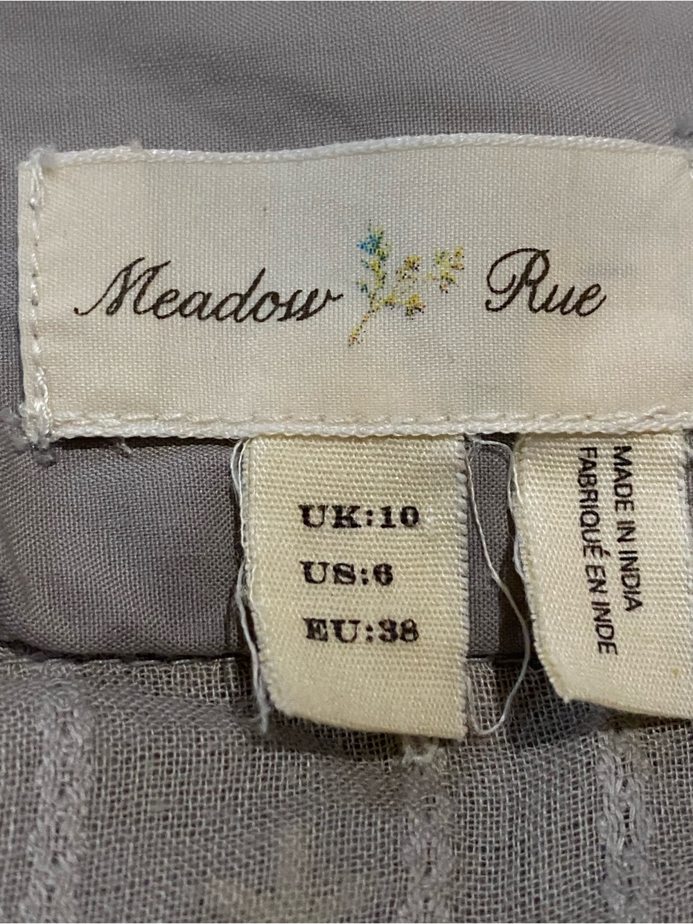 Meadow Rue by Anthropologie Cream Embroidered A-Line Midi Skirt Women’s Size 6 - Picture 12 of 14